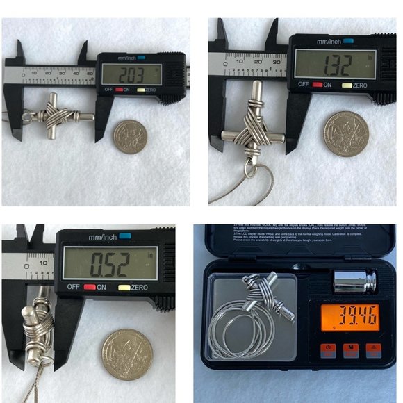 Sterling Silver 925 ZINA 2" Heavy Shrouded Cross Pendant Necklace 24" Chain 39g - Picture 10 of 16